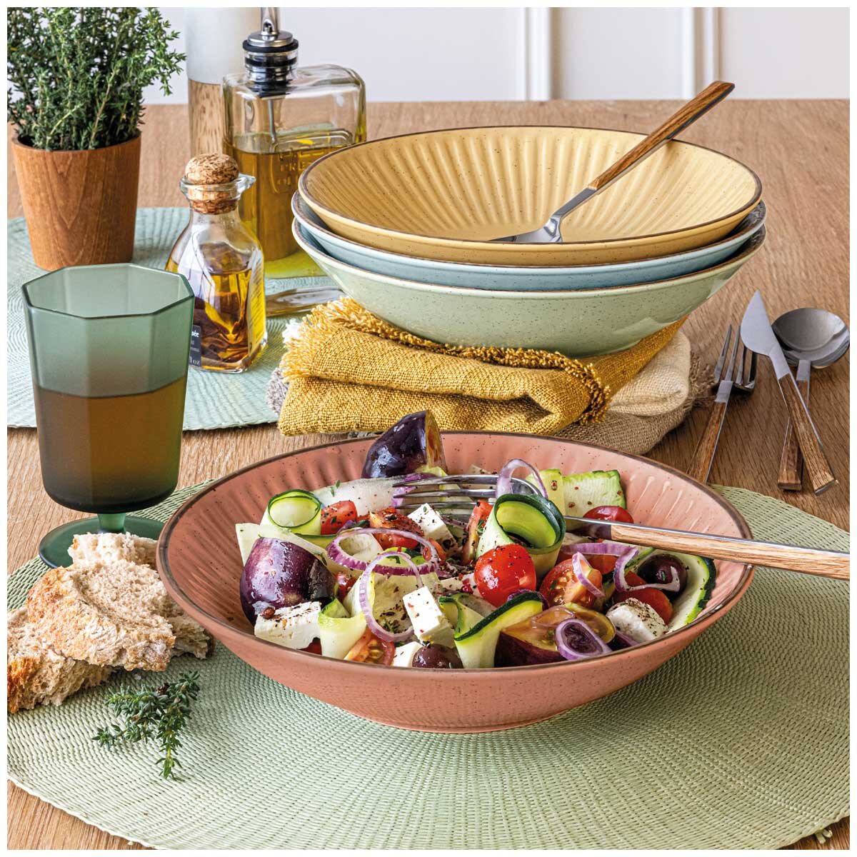 overandback Dinner Bowl Set 4 Piece
