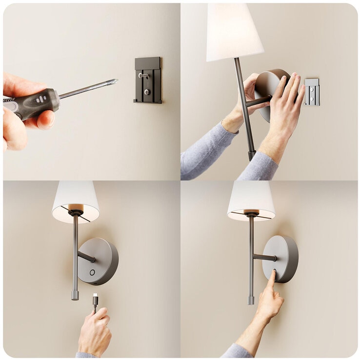 Globe LED Wall Sconce Wireless 2 Pack