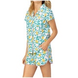 Jane & Bleecker Notch Collar Shorty PJ Set - Lemon