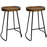 Artiss Black Vintage Tractor Barstool 2 pack