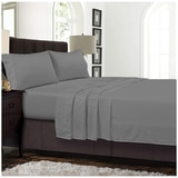 Kingtex 1200 Thread Count Silver Sheet Set Super Queen - Charcoal, White, Silver SILS