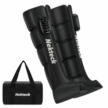 Nekteck Air Compression Full Zipper Leg Massager 2 Pack NTLM15AUBK