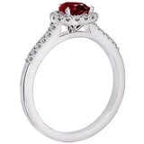 18KT White Gold 0.16ctw Diamond Pear Ruby Ring/