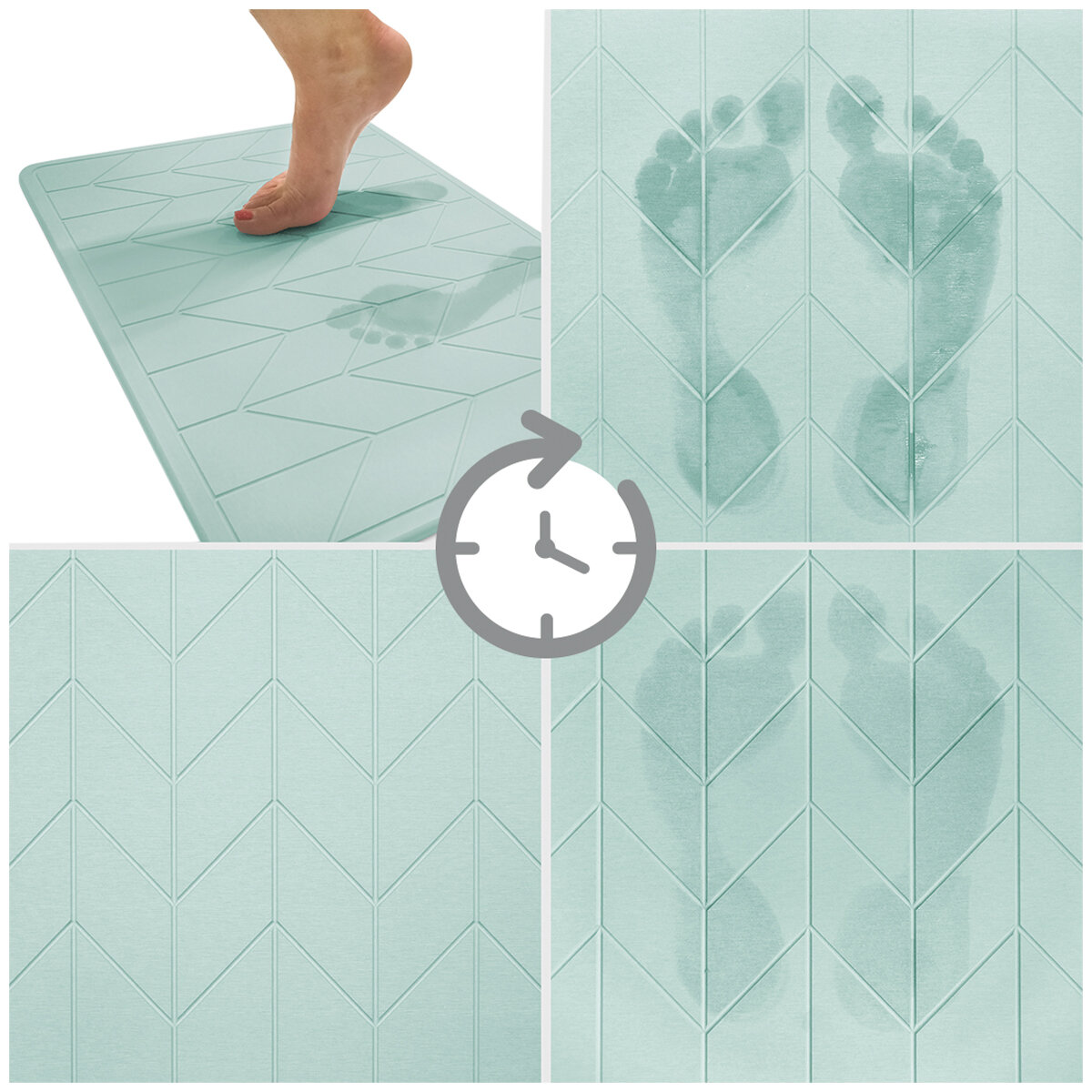 Algodon Dri Bath Stone Mat Blue