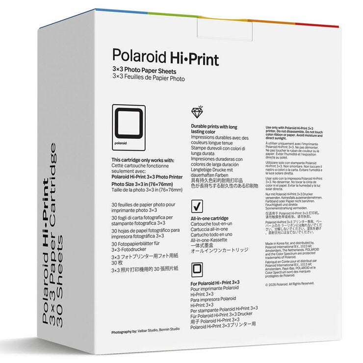 Polaroid HiPrint 3x3 Paper Cartridge 30 Sheets Pack Polaroid HiPrint 3x3 Paper Cartridge 30 Sheets Pack