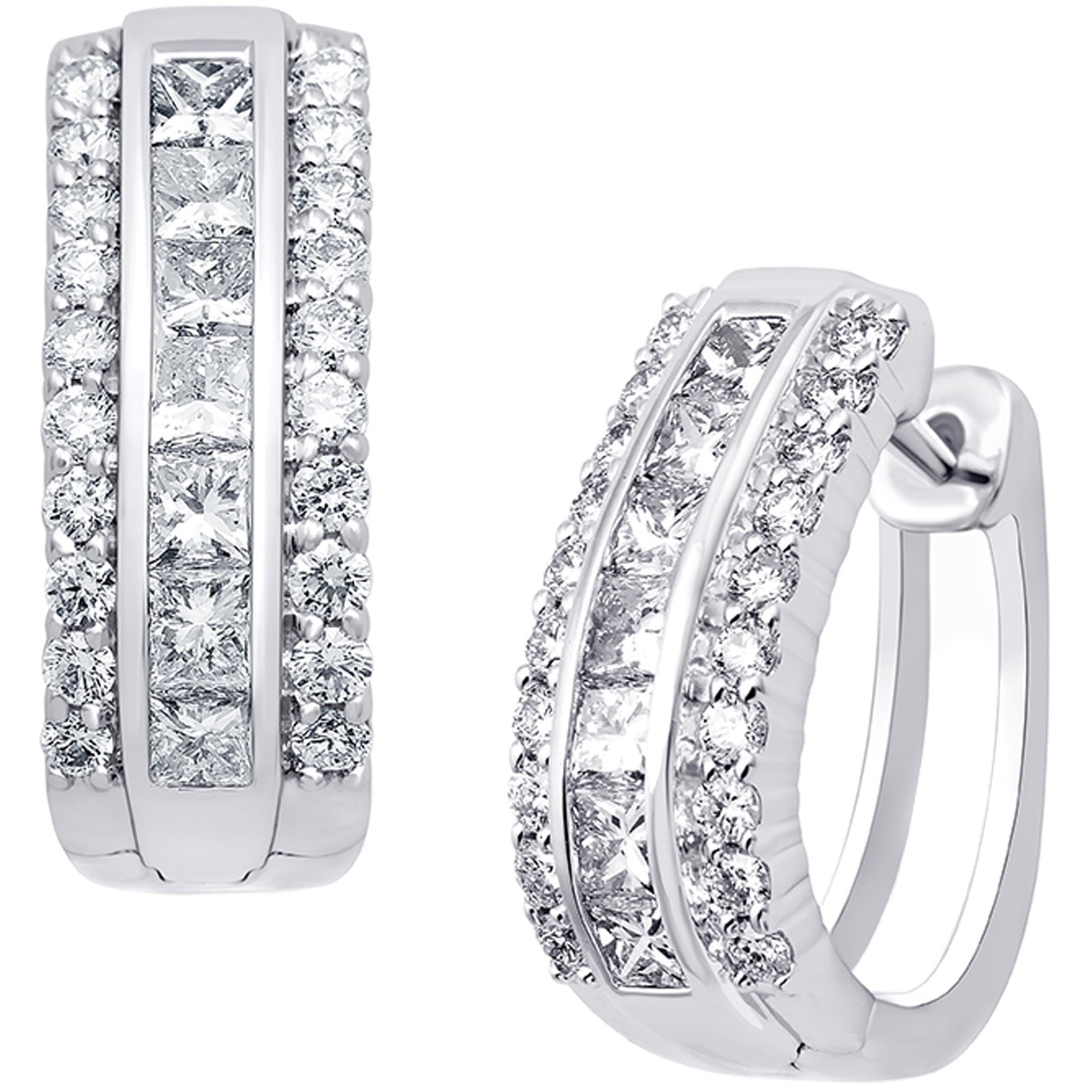 1.45ctw Diamond Hoop Earrings