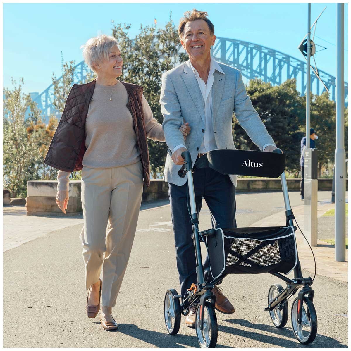 Altus Deluxe Euro Style Walker Rollator 10 Inch Wheel Black
