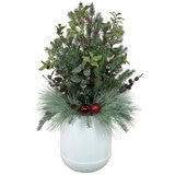 Pre-Lit Holiday Topiary 99cm White Pre-Lit Holiday Topiary 99cm White