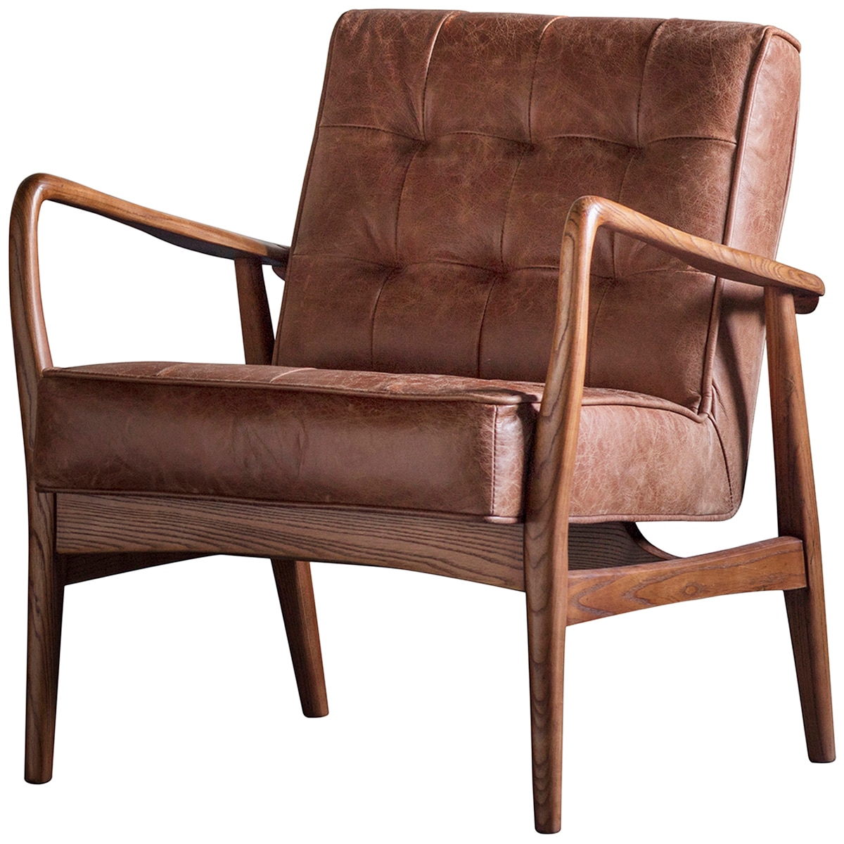 Hudson Living Humber Leather Vintage Brown Armchair Cos...