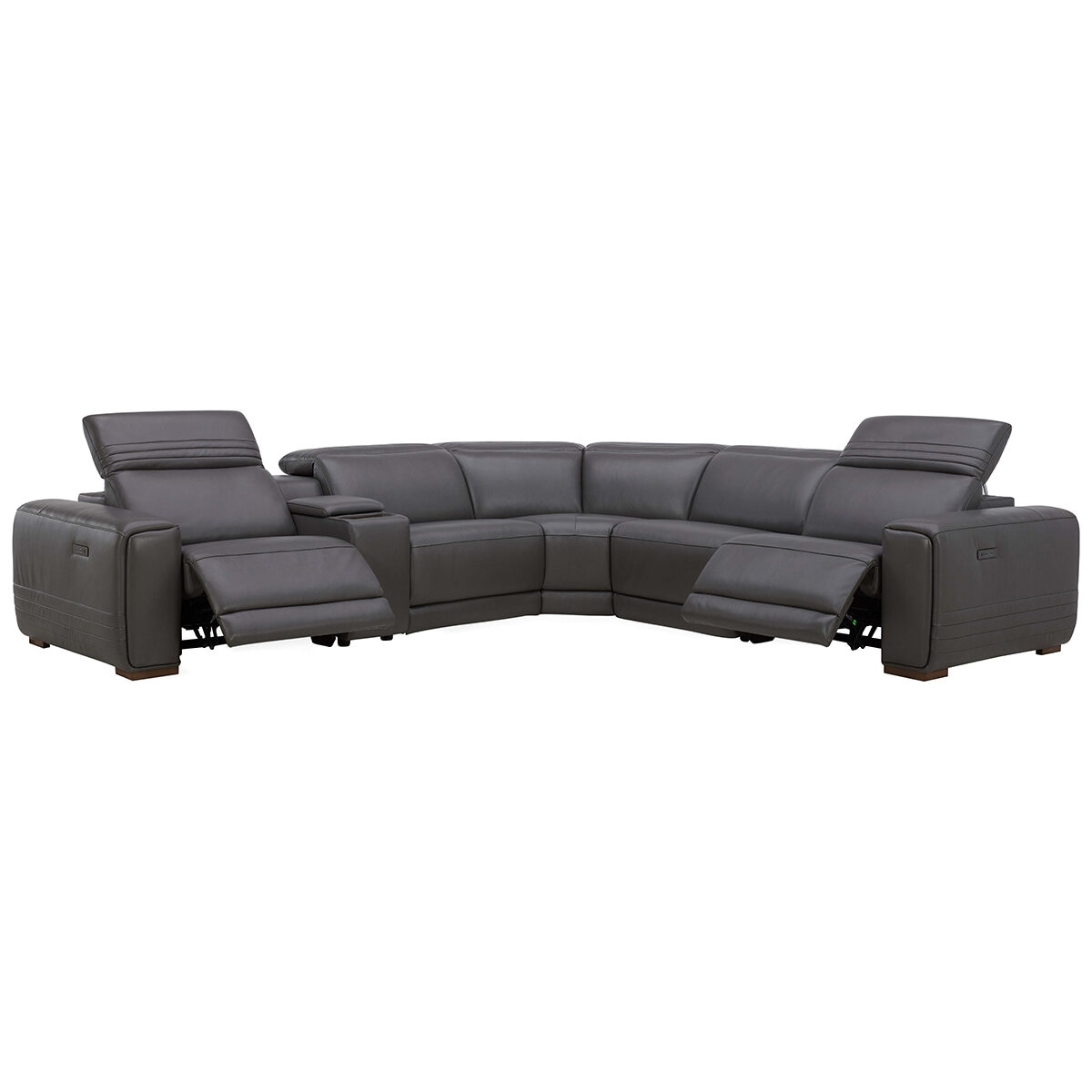 Aiden & Ivy Leather Power Reclining Sectional
