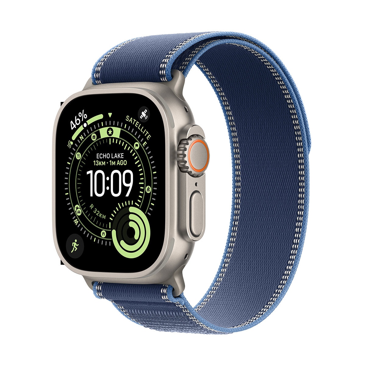 Apple Watch Ultra 3 GPS + Cellular 49-mm Natural Titanium Case with Blue Trail Loop ML