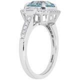 18KT White Gold Aquamarine and Diamond Ring