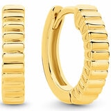 18KT Yellow Gold Ribbed Hoop Earrings 18KT Yellow Gold Ribbed Hoop Earrings