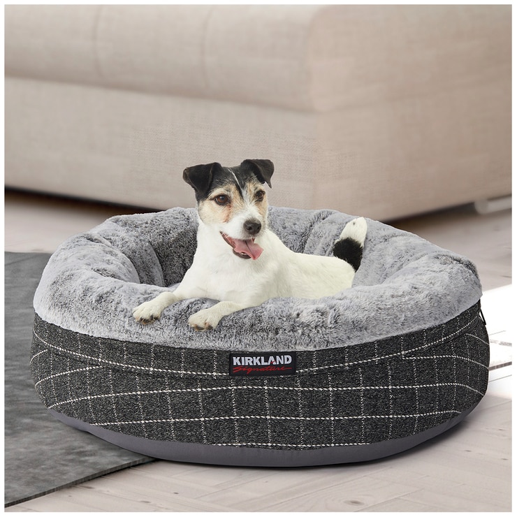 Kirkland Signature Dog Nest Bed 24 Inch Grey Window Pane Costco