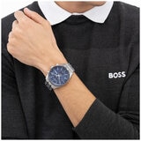 BOSS Skytraveller Stainless Steel Blue Dial Men's Watch 1514216