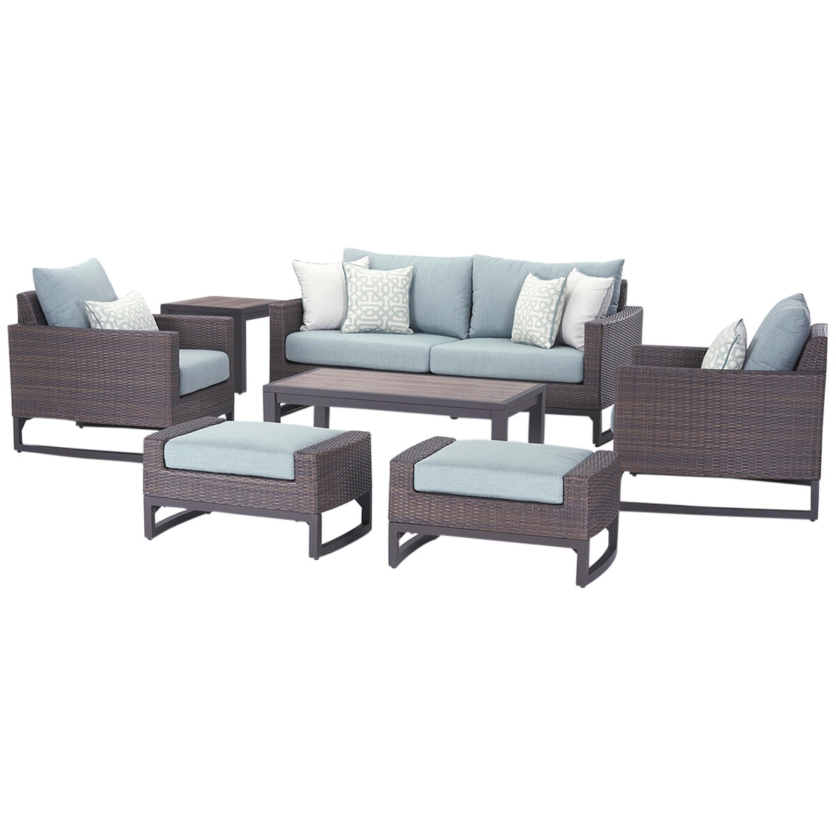 Milea 7 Piece Outdoor Seating Set Blue