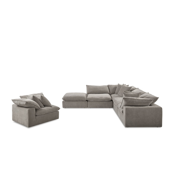 Aiden & Ivy 6 Piece Fabric Modular Sectional