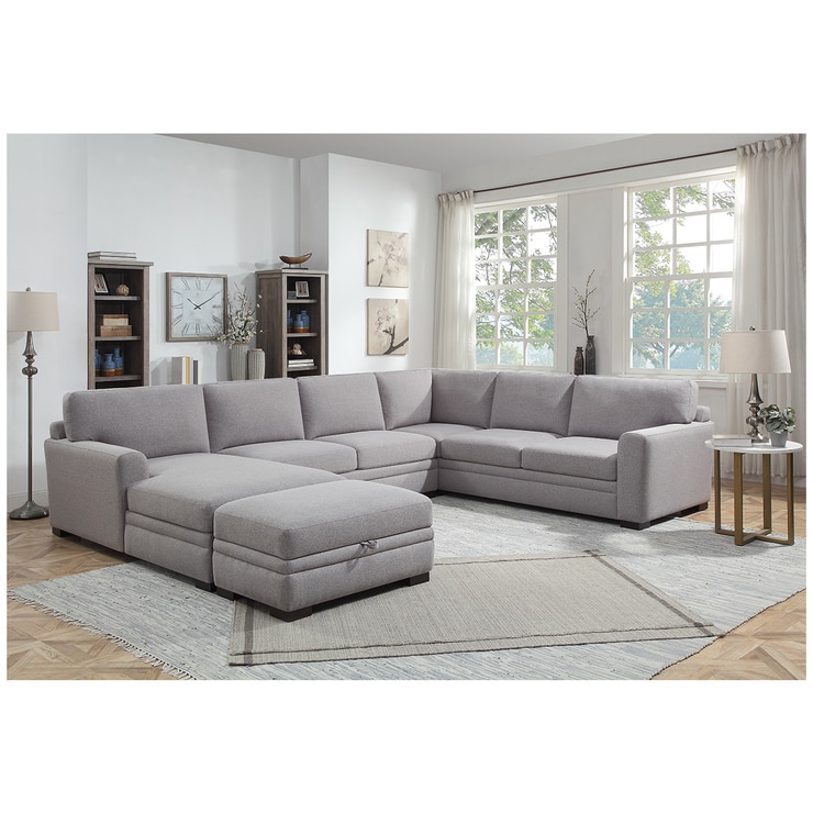 Thomasville Fabric Sectional With Storage Ottoman | Costco ...