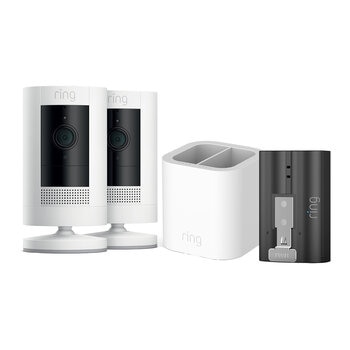 Ring Stick Up Cam Battery 2 Pack And Dual Battery Charging Station With Additional Quick Release Battery Pack