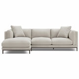 Valencia Bergen Fabric Sectional Lounge Left Chaise Beige Valencia Bergen Fabric Sectional Lounge Left Chaise Beige