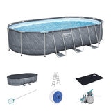 Bestway Platinum Series Power Steel 6.10m x 3.66m x 1.22m Above Ground Pool Set/