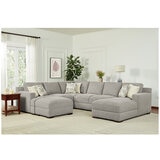 Gilman Creek 4 Piece Fabric Sectional with Ottoman