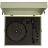 Crosley Voyager Portable Turntable in Sage & Bundled Record Storage Crate