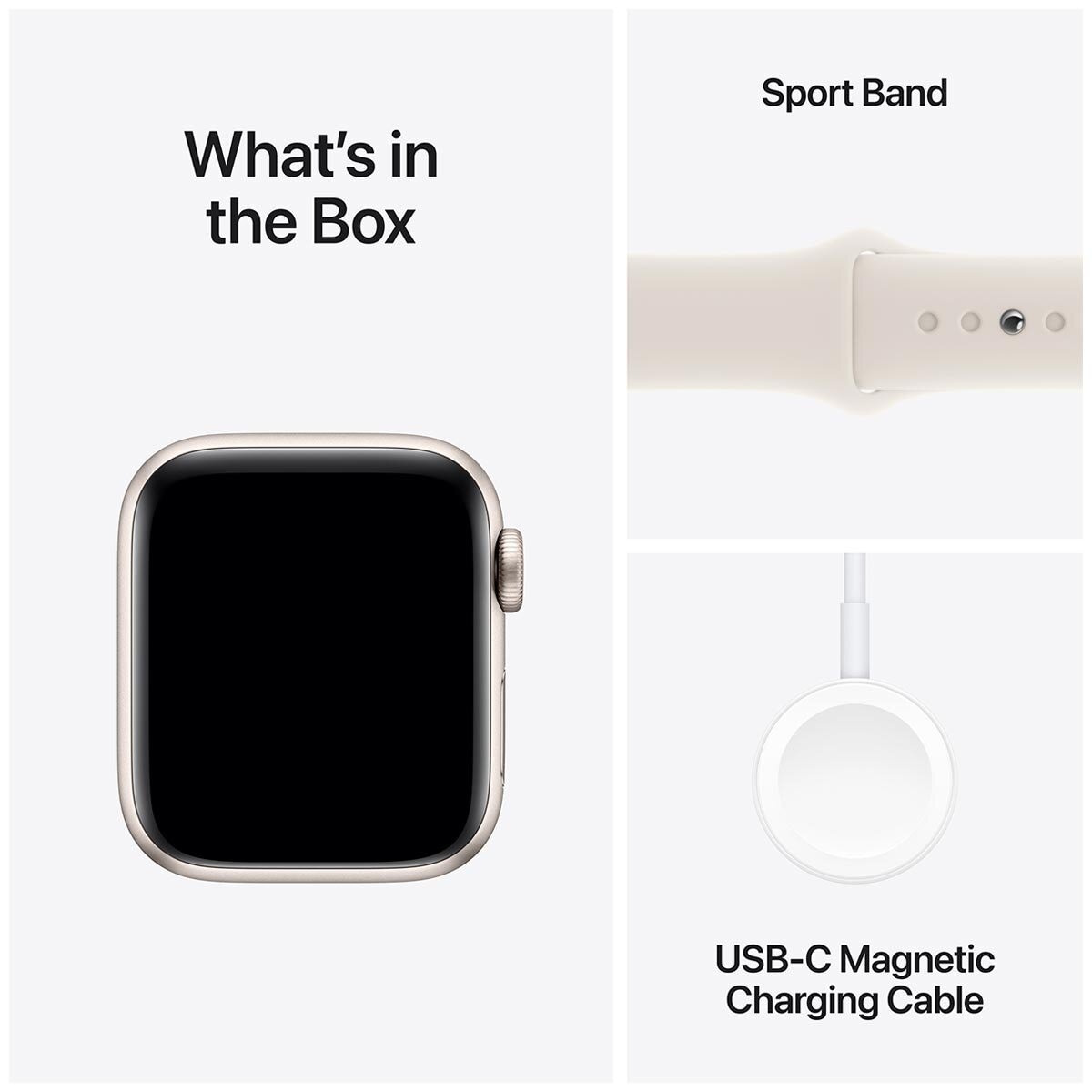 Apple Watch SE GPS 40mm Starlight Aluminium Case With Starlight Sport Band S/M