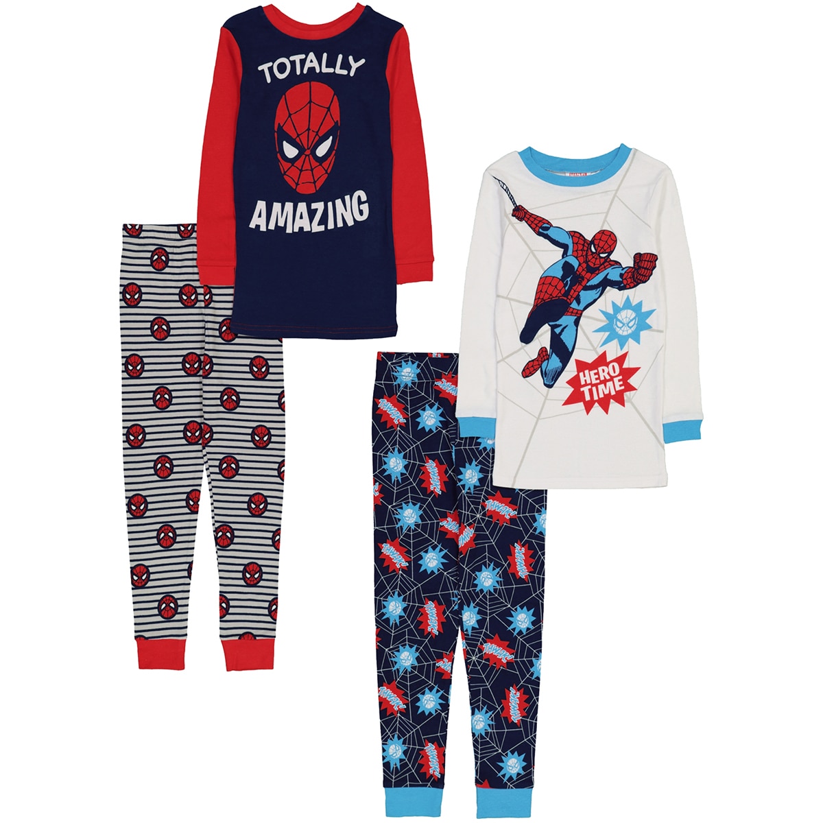 Kids Character Pyjamas Set 4pc 2pk Spiderman Costco Au