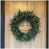 CGH Pre-Lit 30 Inch Holiday Norfolk Pine Wreath CGH Pre-Lit 30 Inch Holiday Norfolk Pine Wreath