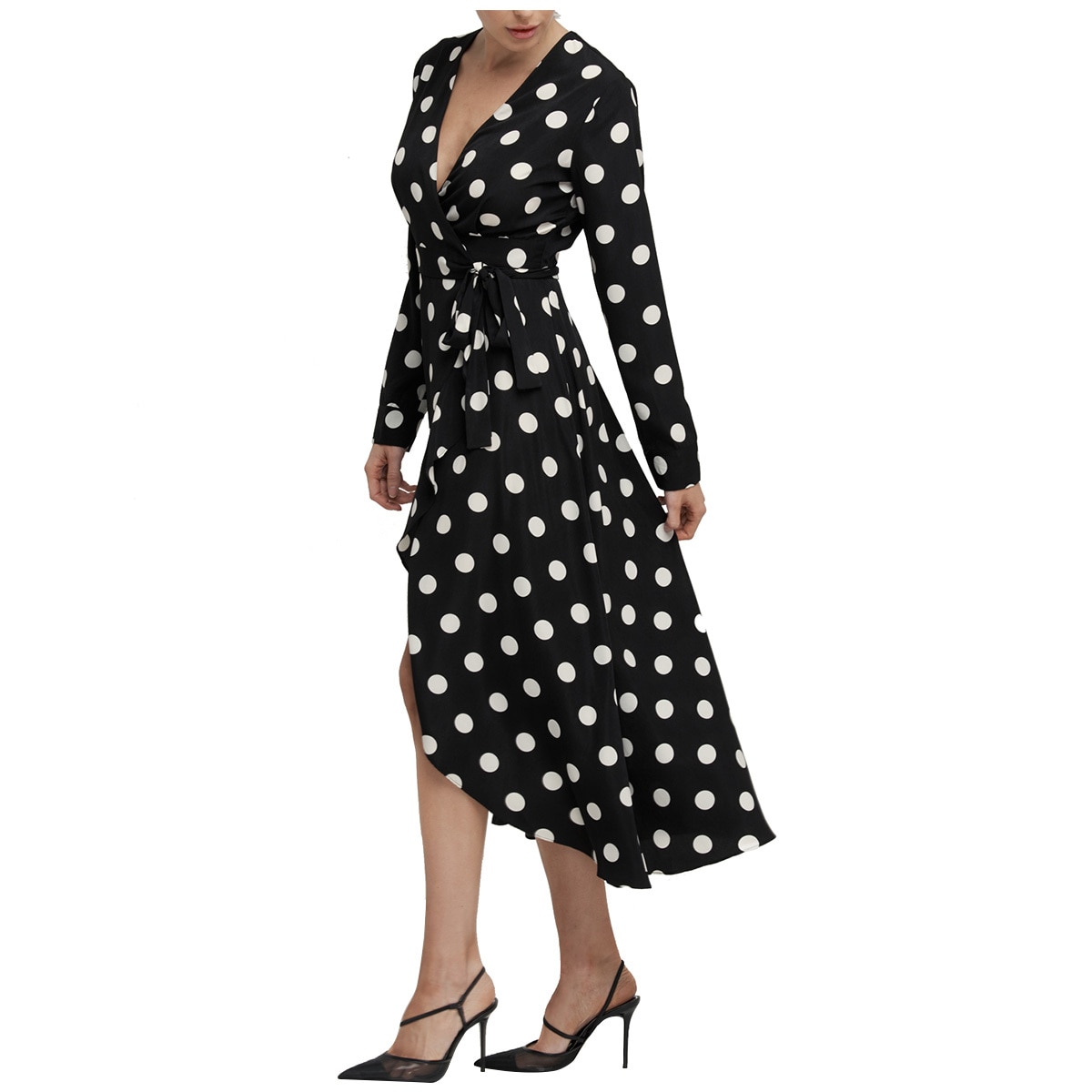 Cooper St Women's Midi Wrap Dress Black & White | Costco ...