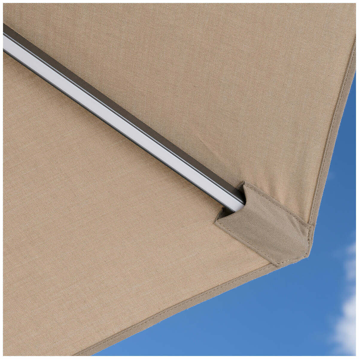 SunVilla Tan LED Market Umbrella 3M