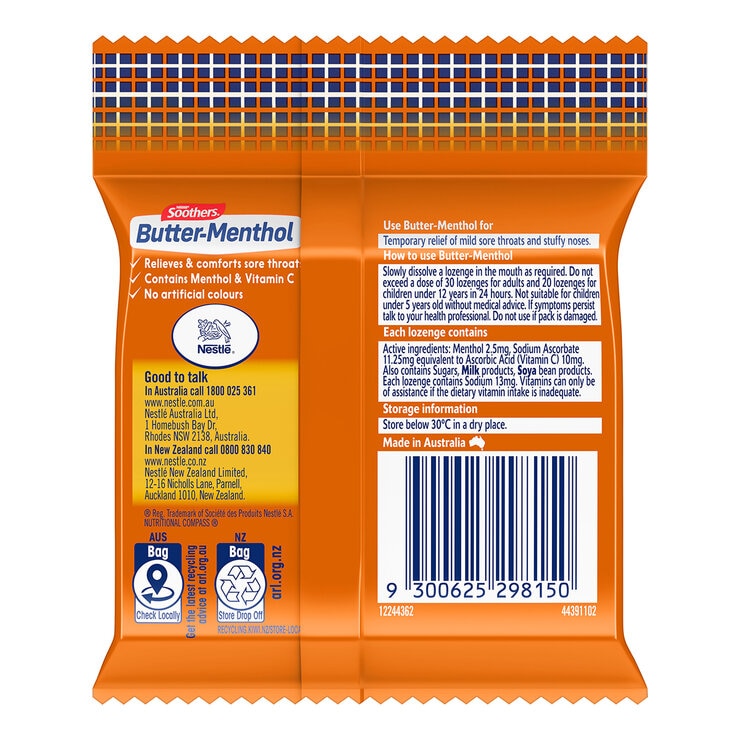Soothers Butter Menthol Original 9 x 30 Pack