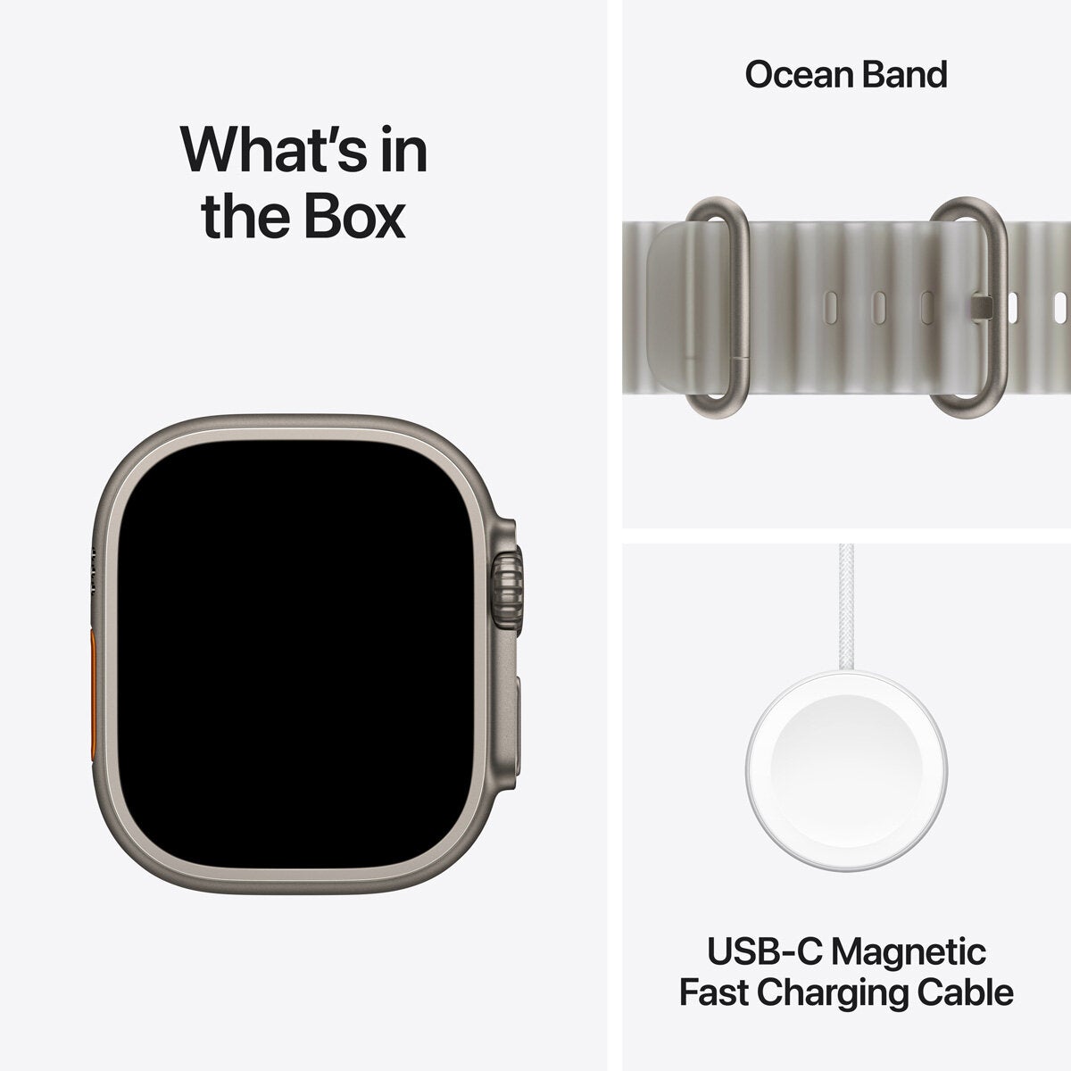 Apple Watch Ultra 4 GPS + Cellular 49mm Natural Titanium Case with Translucent Grey Ocean Band Apple Watch Ultra 4 GPS + Cellular 49mm Natural Titanium Case with Translucent Grey Ocean Band