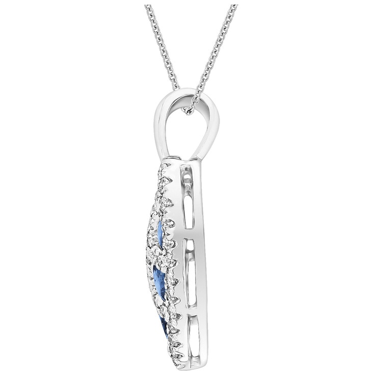 Heart Pendant 18KT White Gold Sapphire and Diamond Pendant | Costco ...