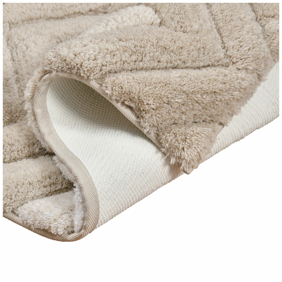 Riviera Homes Chevron Bath Mat 2 Pack Putty