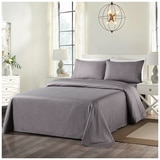 Bdirect Royal Comfort Blended Bamboo Sheet Set with stripes Double - Charcoal