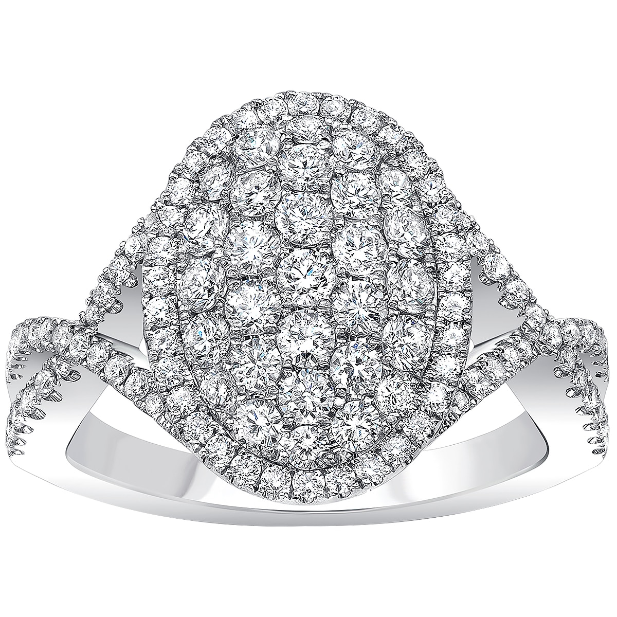 1.05ctw Diamond Oval Cluster Ring