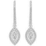 18KT White Gold 0.33ctw Round Diamond Drop Earrings