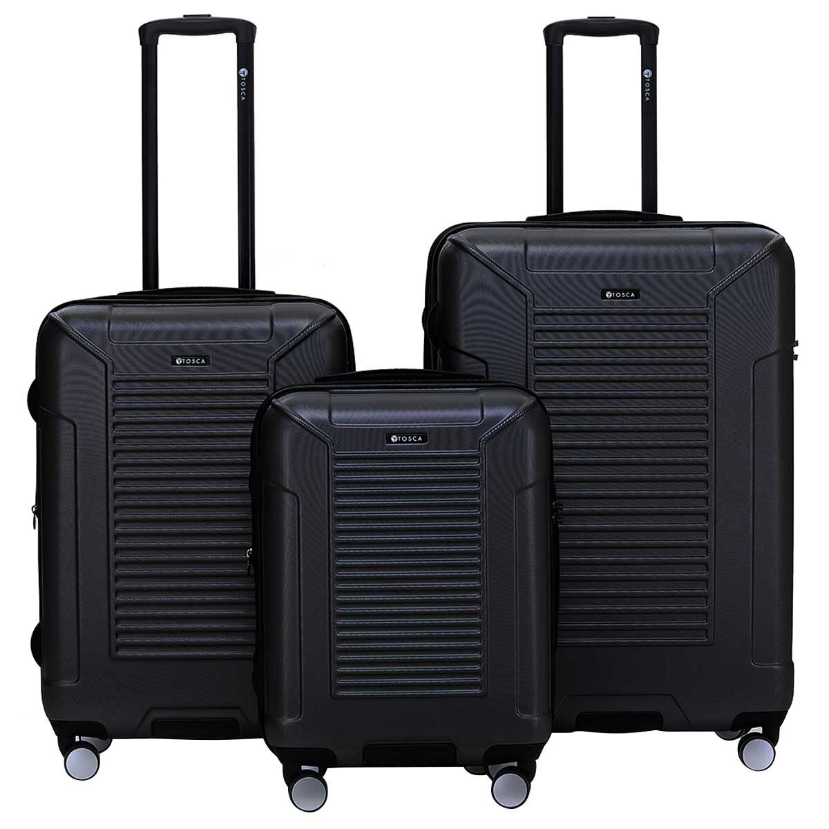 Tosca Matrix Range 3 Piece Luggage Set Black