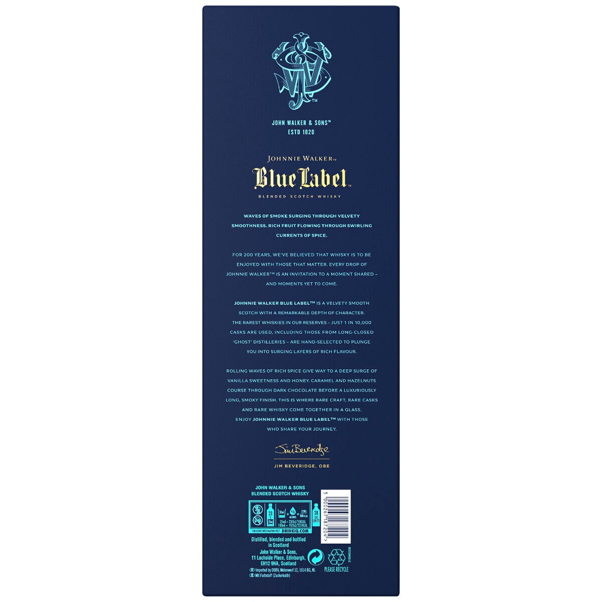 Johnnie Walker Blue Label Scotch Whisky Limited Edition 7...