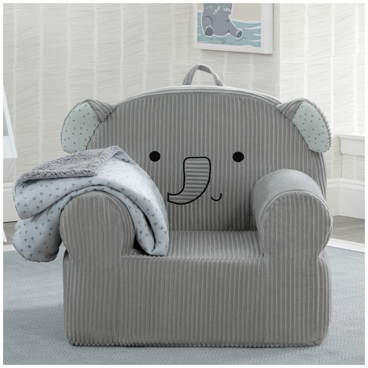 Cozee Kids' Animal Chair with Plush Blanket - Elephant