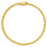 18KT Yellow Gold Hollow Rope Bracelet 2g