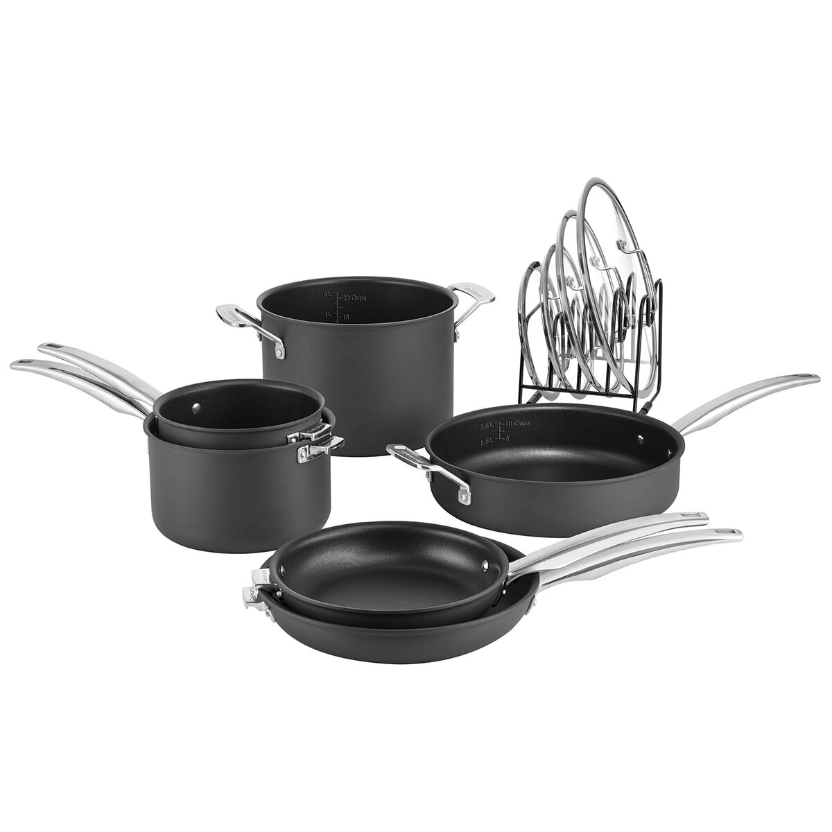 Cuisinart SmartNest Hard Anodized Cookware Set 11 Piece with Lid Organiser