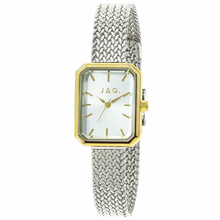 JAG Balmain Silver Dial Gold Case Mesh Band Women's Watch J2998A JAG Balmain Silver Dial Gold Case Mesh Band Women's Watch J2998A