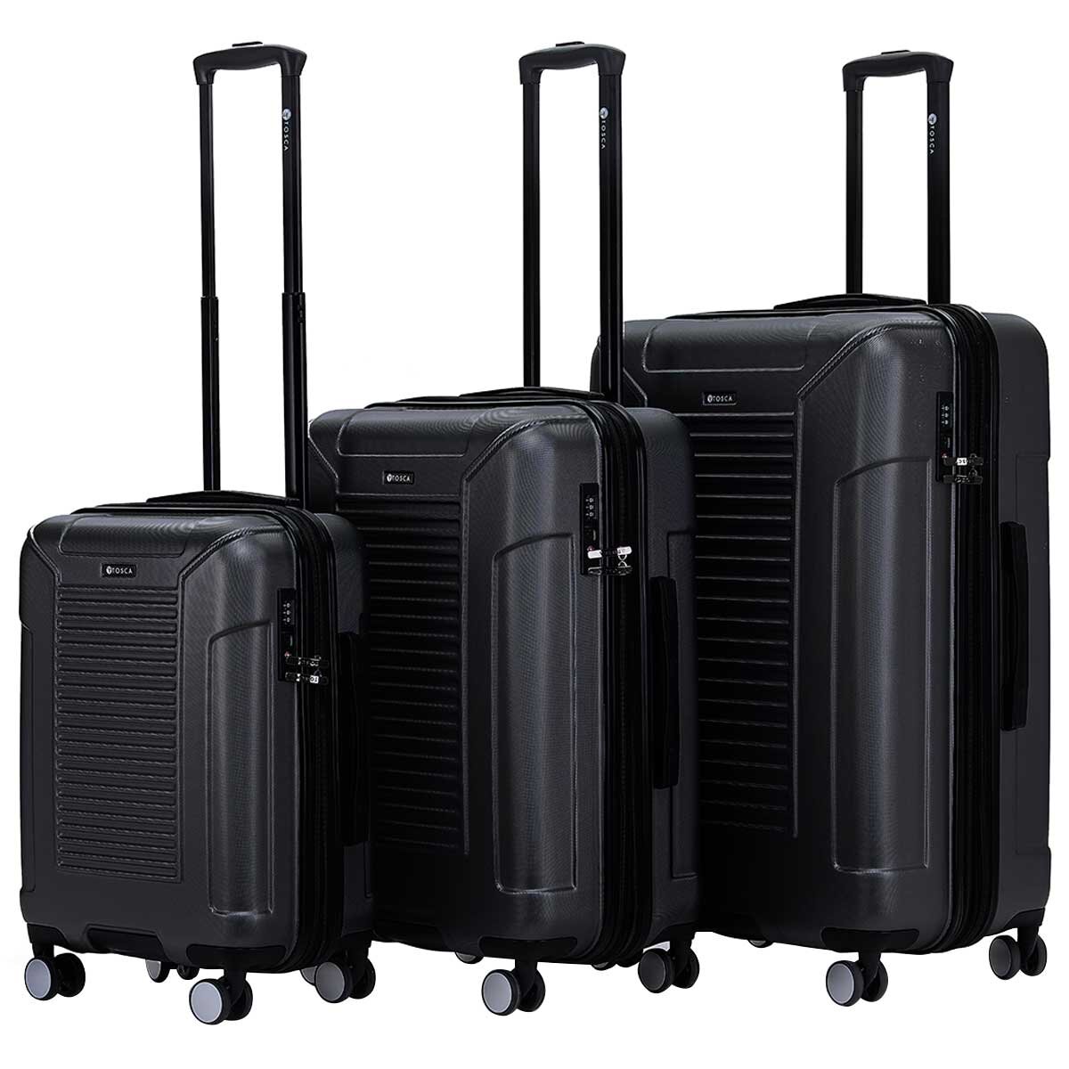 Tosca Matrix Range 3 Piece Luggage Set Black