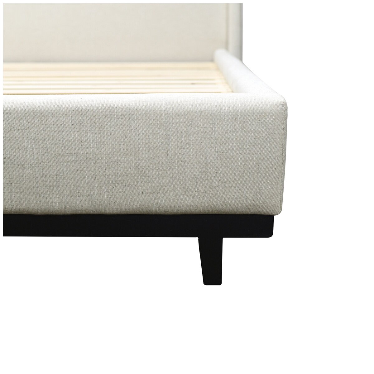 Moran Aristocrat King Bedhead with Encasement and Slatted Base Husk Linen