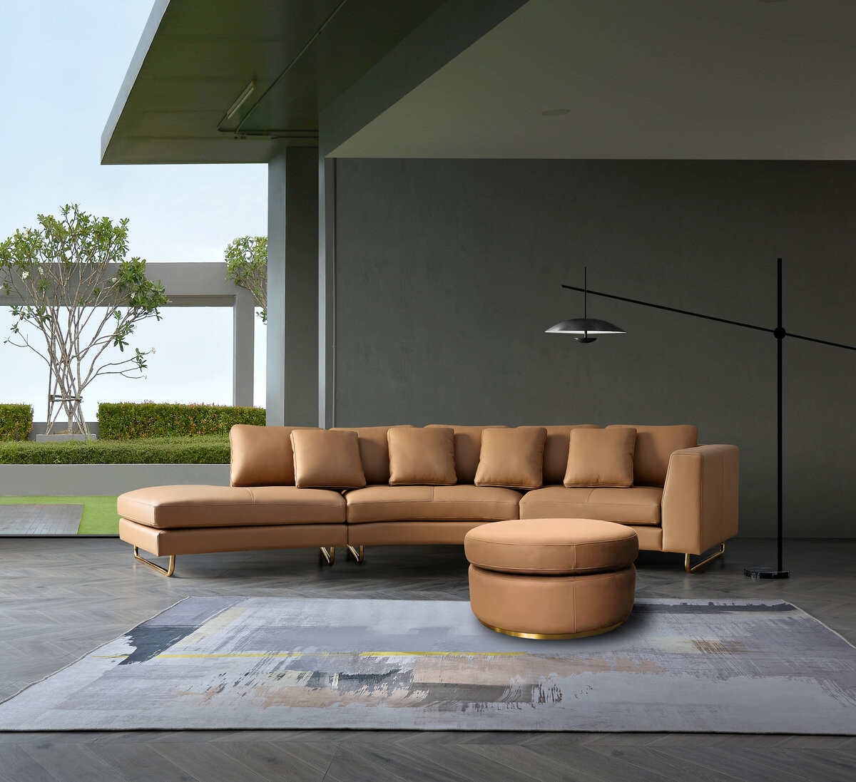 Moran Arcadia Round Ottoman/