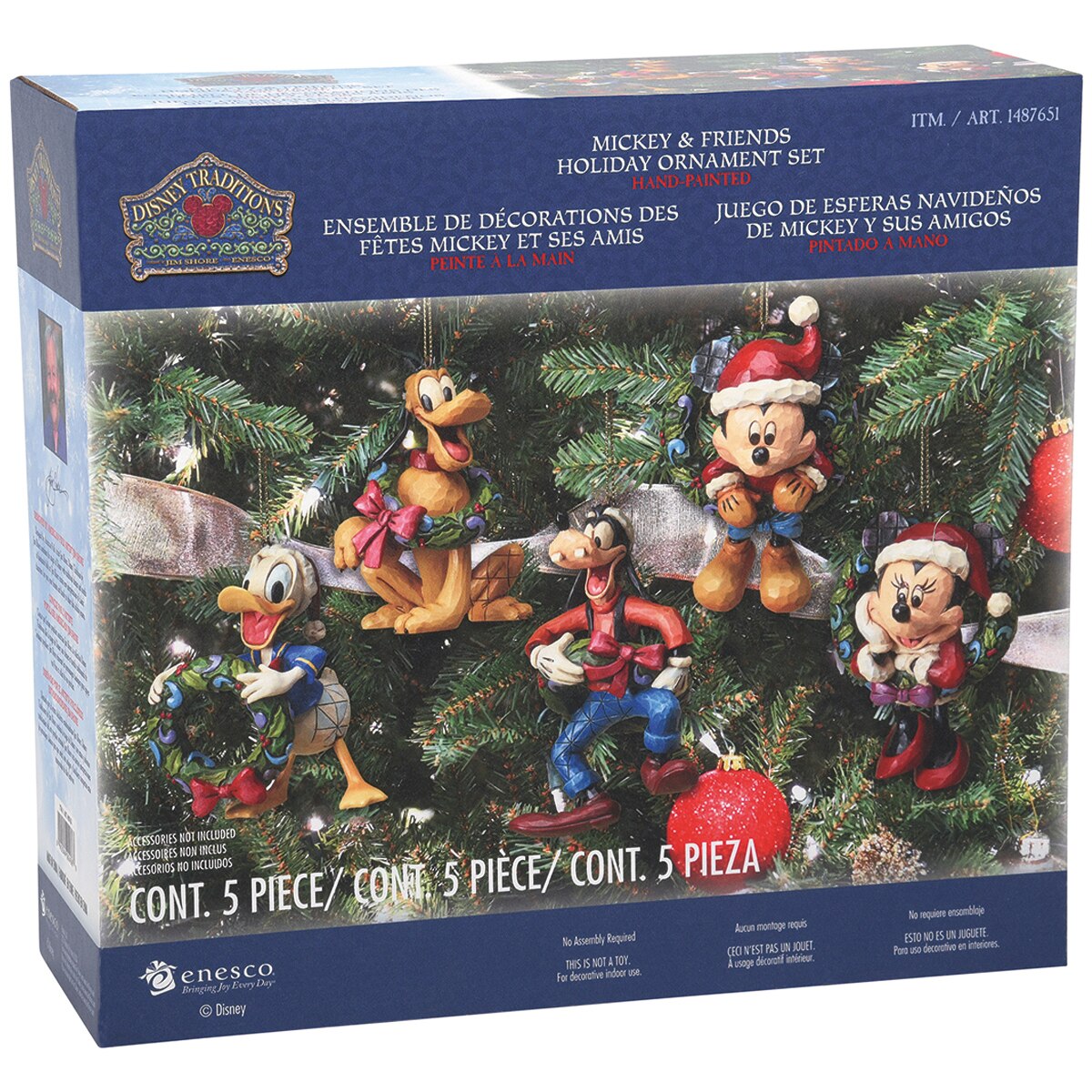 Disney Traditions by Jim Shore Mickey & Friends Holiday Ornament 5pc
