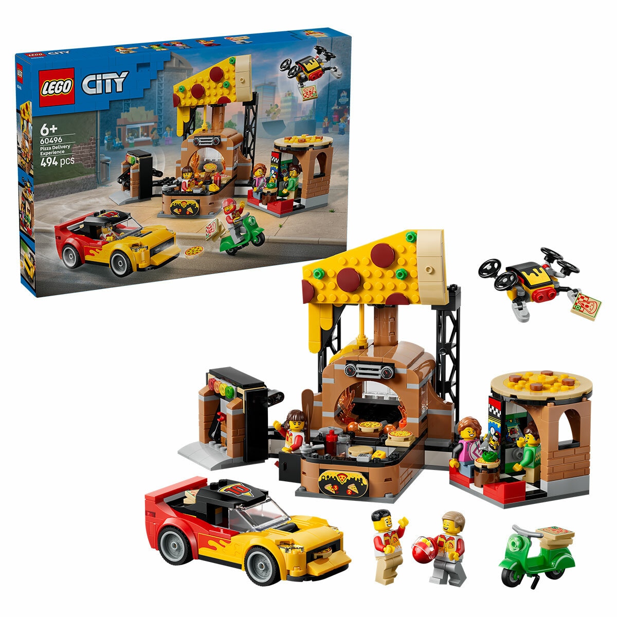 LEGO City Pizza Delivery Experience with Vehicles 60496